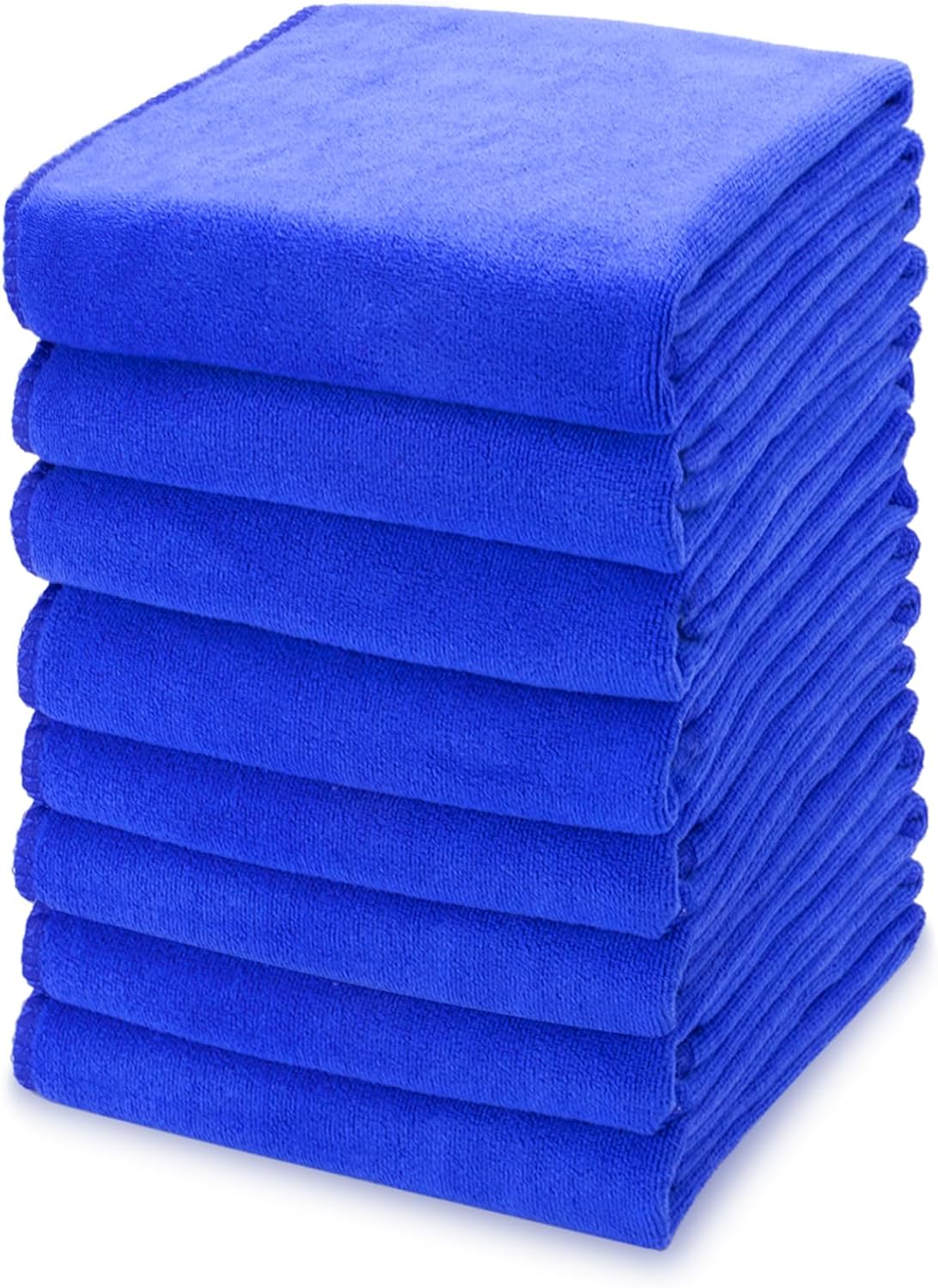 kimteny 13x28 Inches Kitchen Cloth Dish Towels, 400 GSM Premium Dishcloths, Super Absorbent Coral Velvet Microfiber Cleaning Cloths, Fast Drying Rags for Washing Dishes (8 Pack, Blue)