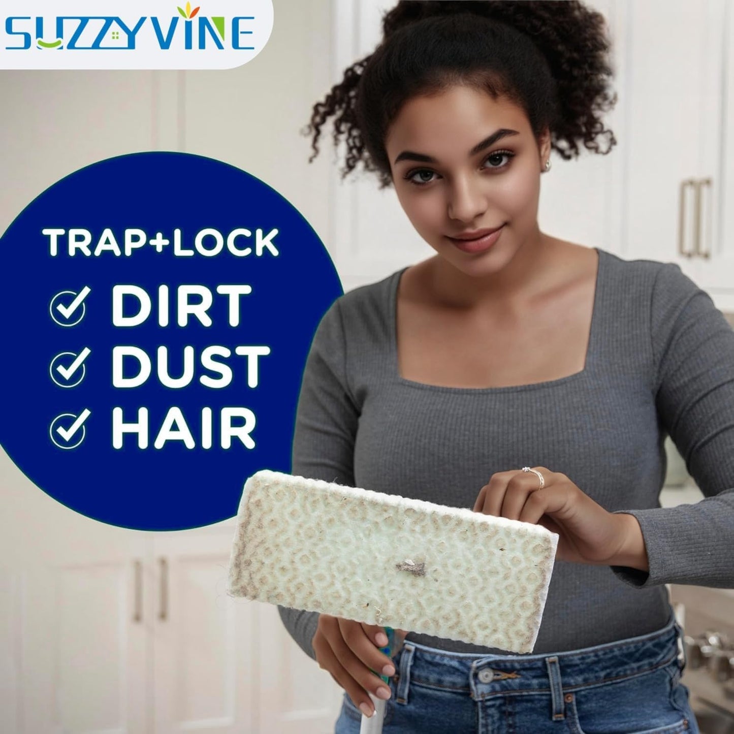 SUZZYVINE Dry Pads Refills 240 Count Dry Mop Refills for Floor Mopping and Cleaning, Dry Sweeping Cloths Dry Floor Cloths, Unscented, 7.87"x11.81"