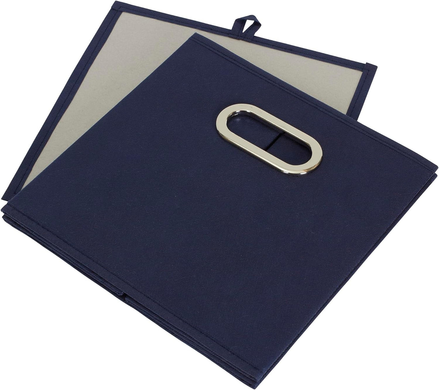 Household Essentials 81-1 Foldable Fabric Storage Bins | Set of 6 Cubby Cubes with Handles | Navy Blue, 6 lbs (Pack of 6)