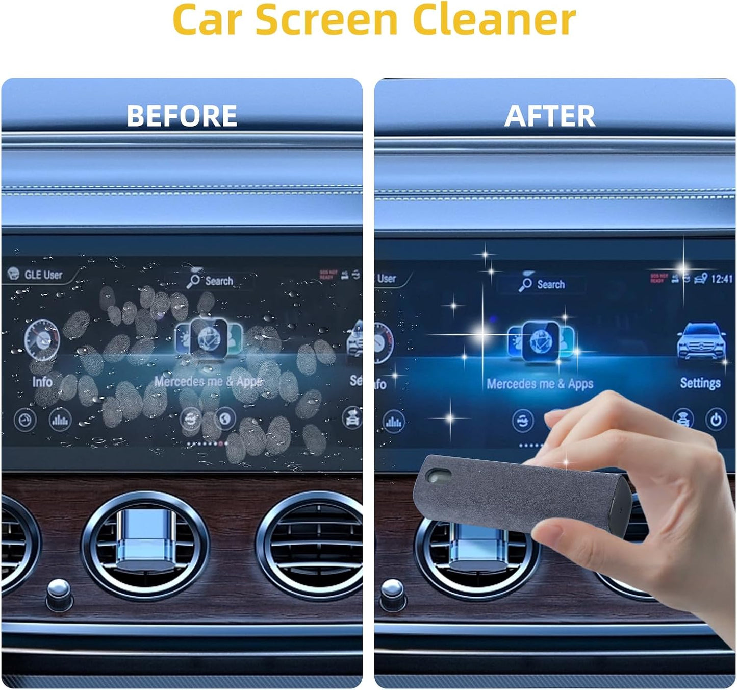 8PCS Car Interior Detailing Kit, Dash Duster for Car Interior Detail Brush with Car Cleaning Gel Automotive Detailing Supplies Kit for Auto, Truck, SUV, RV - Car Gifts for Women