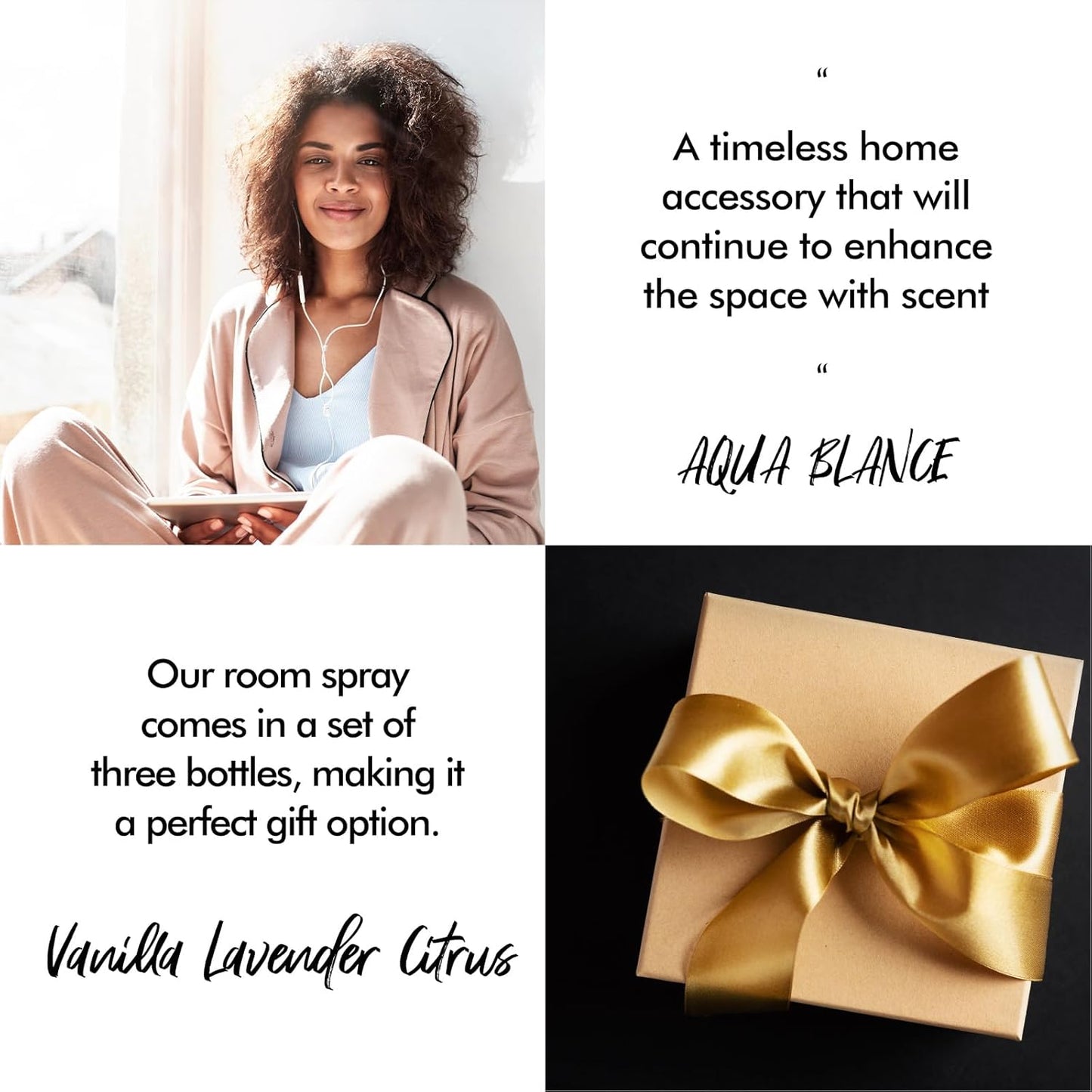 Fragrant Room Spray, Lavender, Vanilla, Citrus, 3 x 3.4 fl oz, Air Fresheners Odor Eliminator for Home, Bathroom, Concentrated Room Spray