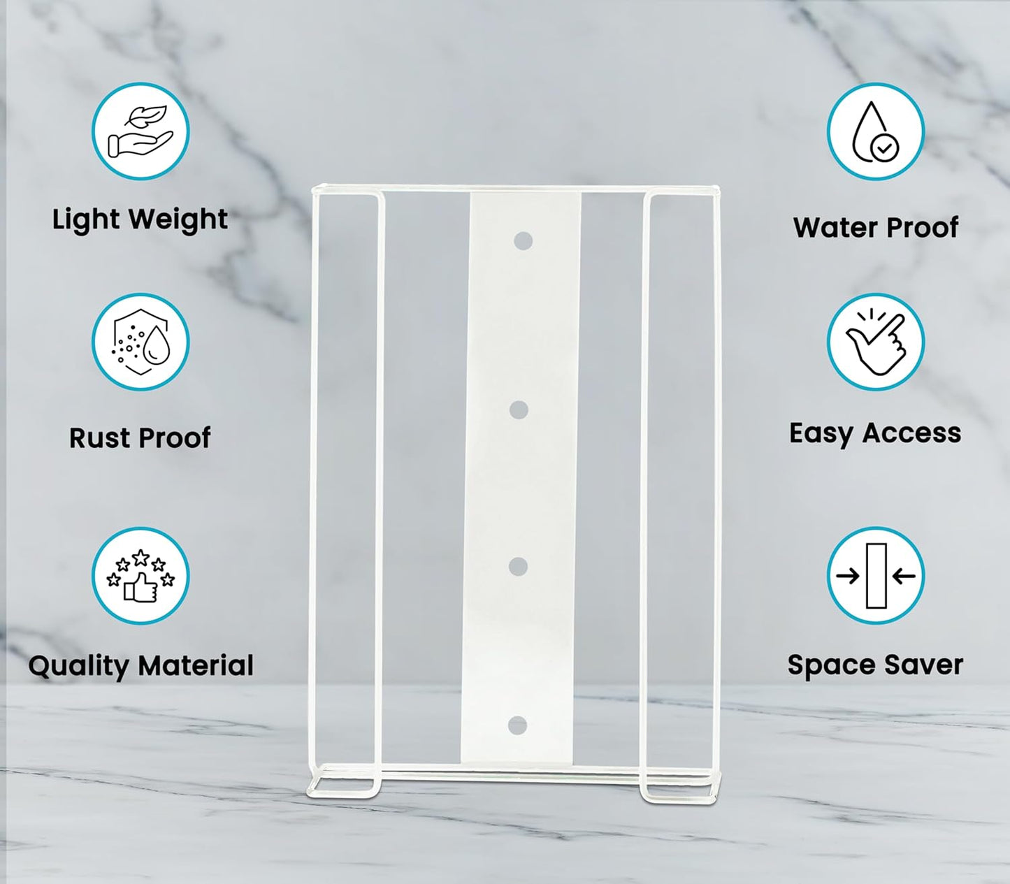 Alpine Glove Holder for Wall Mount - Latex Glove Holder Wire Glove Dispenser for Wall Disposable Glove Box & Tissue Box - Fits 3 Box (White)