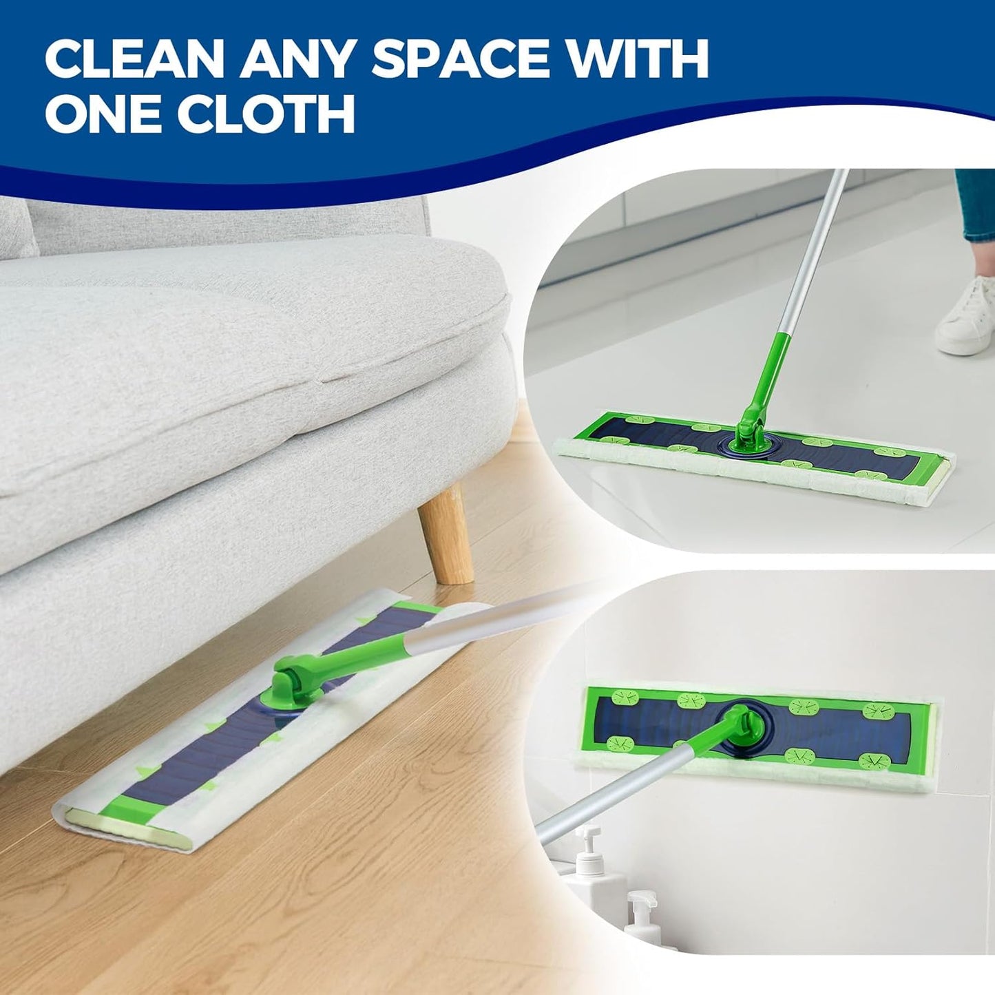 XL Dust Sweeping Cloths Dry Mop Pads for XL Sweeper Disposable X Large Floor Cleaning Mop Refills, 9.84x17.71 Inch, 80 Count