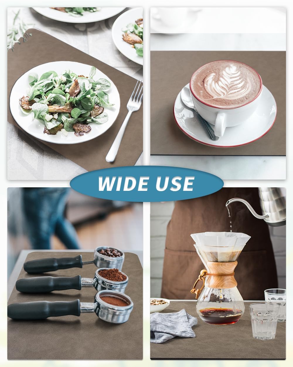 AMOAMI Coffee Mat Hide Stain Rubber Backed Absorbent Dish Drying Mat for Kitchen Counter - Fits Under Coffee Maker or Machine