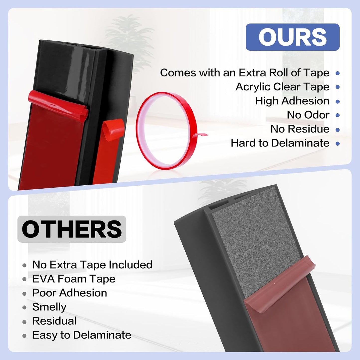 Floor Transition Strip Vinyl Door Threshold Ramp Self Adhesive Carpet Edging Strip Doorway Edge Trim, Overlap Edge Reducer for Laminate Carpet, Floor, Tile (Black, 2/5" to 3/5", 6.6Ft)