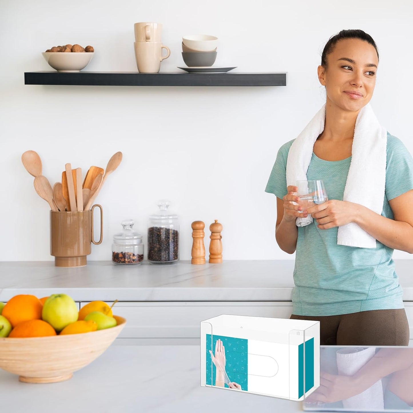 2 Pack Glove Holder for Wall Mount: Magnetic Gloves Box Holder, Clear Acrylic Kitchen Rack, Acrylic Disposable Rubber Latex Glove Dispenser