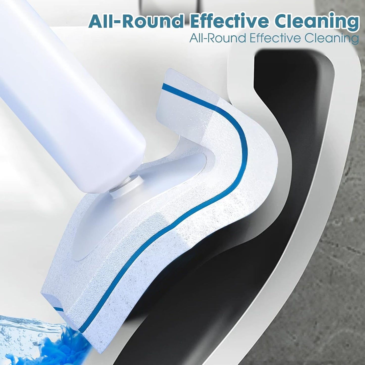 COBETE Disposable Toilet Brush Wand Kit with 56 Refills, Efficient Deep Scrubbing Toilet Bowl Cleaner Wand for Bathroom Toilet Cleaning