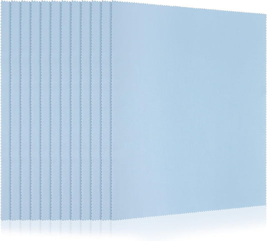 Frienda 12 Pack Large Microfiber Glass Cleaning Cloths 12 x 12 Inch Oversized Eyeglass Sunglasses Cleaning Cloths for Electronics Glasses Screens and Lenses(Blue)