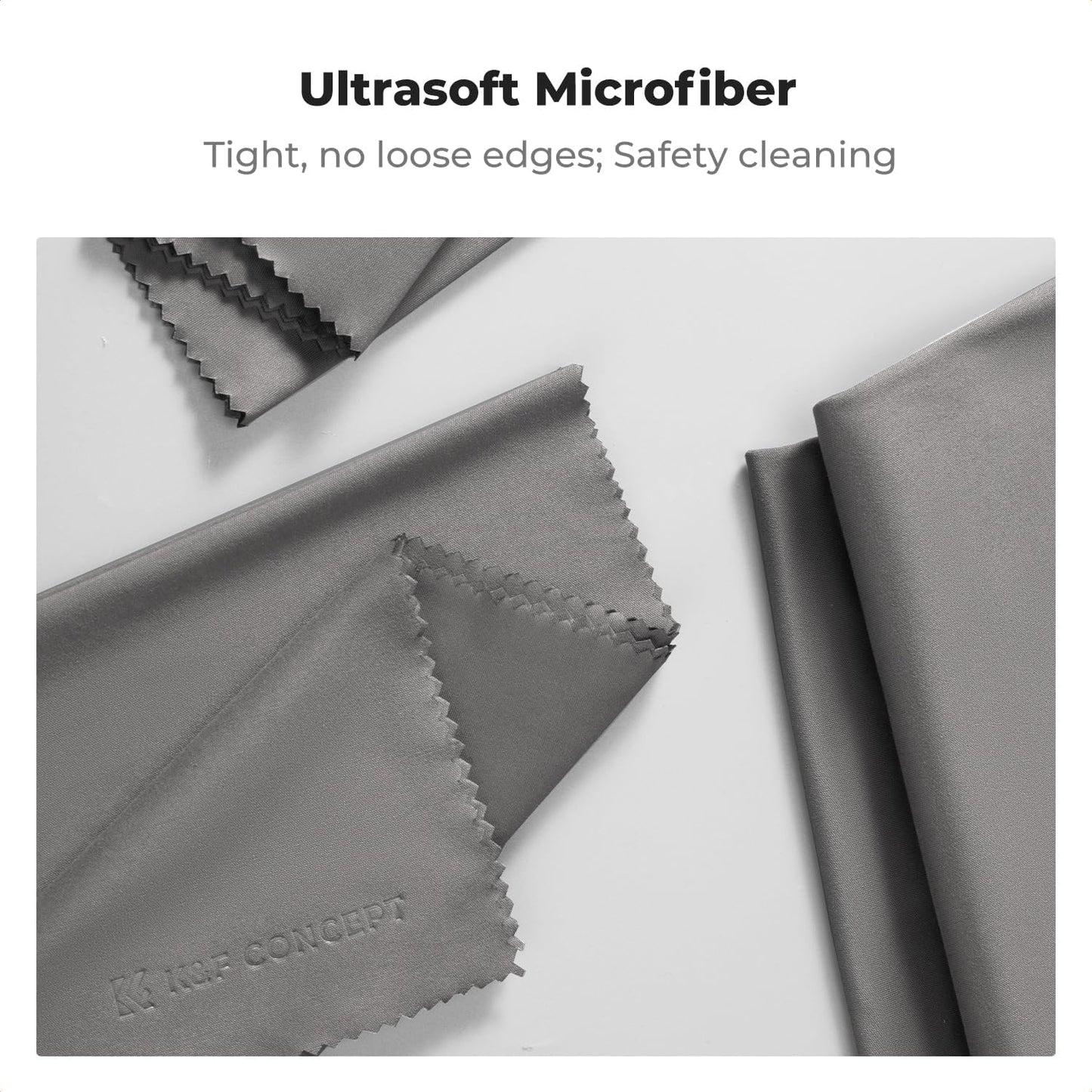 4 Pack 16''x16'' Extra Large Microfiber Cleaning Cloths, K&F Concept Oversized Microfiber Cloths for TV Screen, Electronics, Laptops, Telescope, Computers, Eyeglasses, Gray