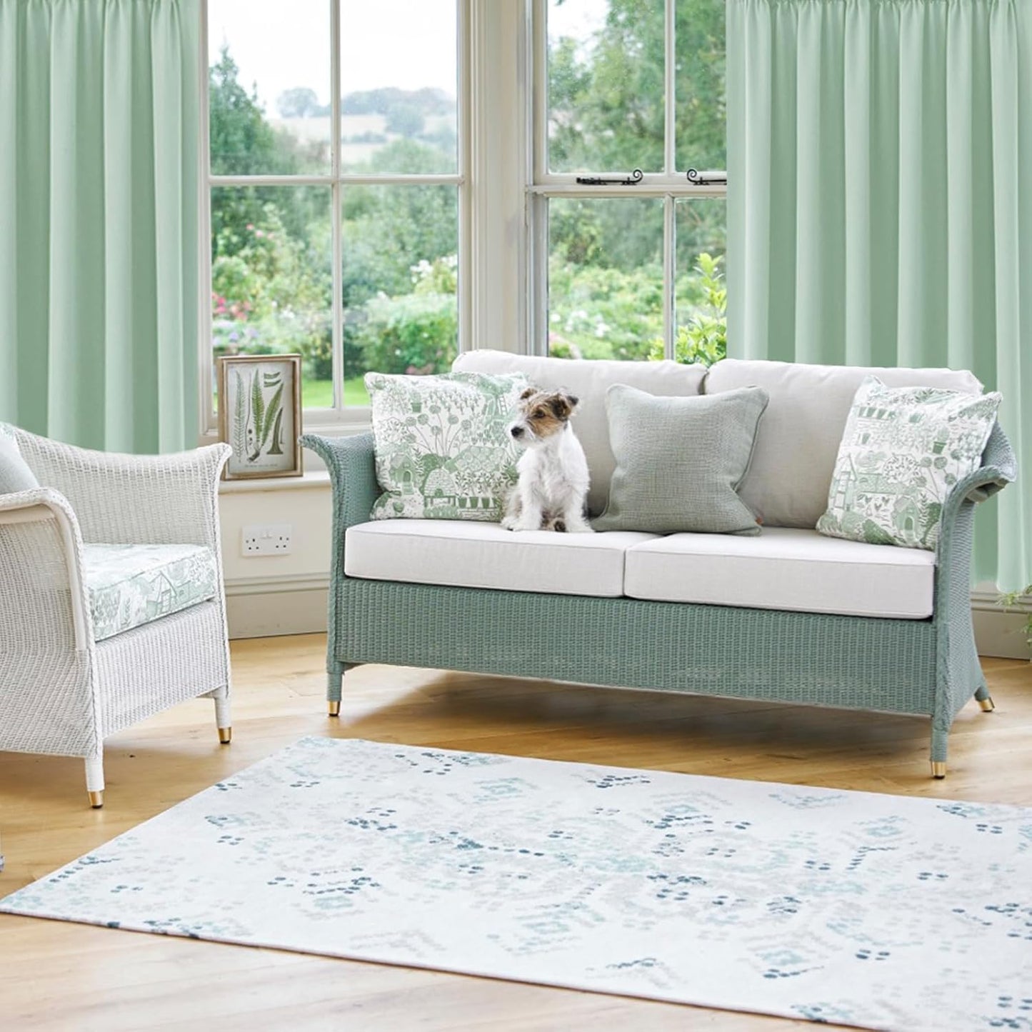 DWCN Blackout Curtains Room Darkening Thermal Insulated Bedroom Curtains Window Curtain Panels, 38 x 54 inches Long, Set of 2 Light Green Rod Pocket Drapes