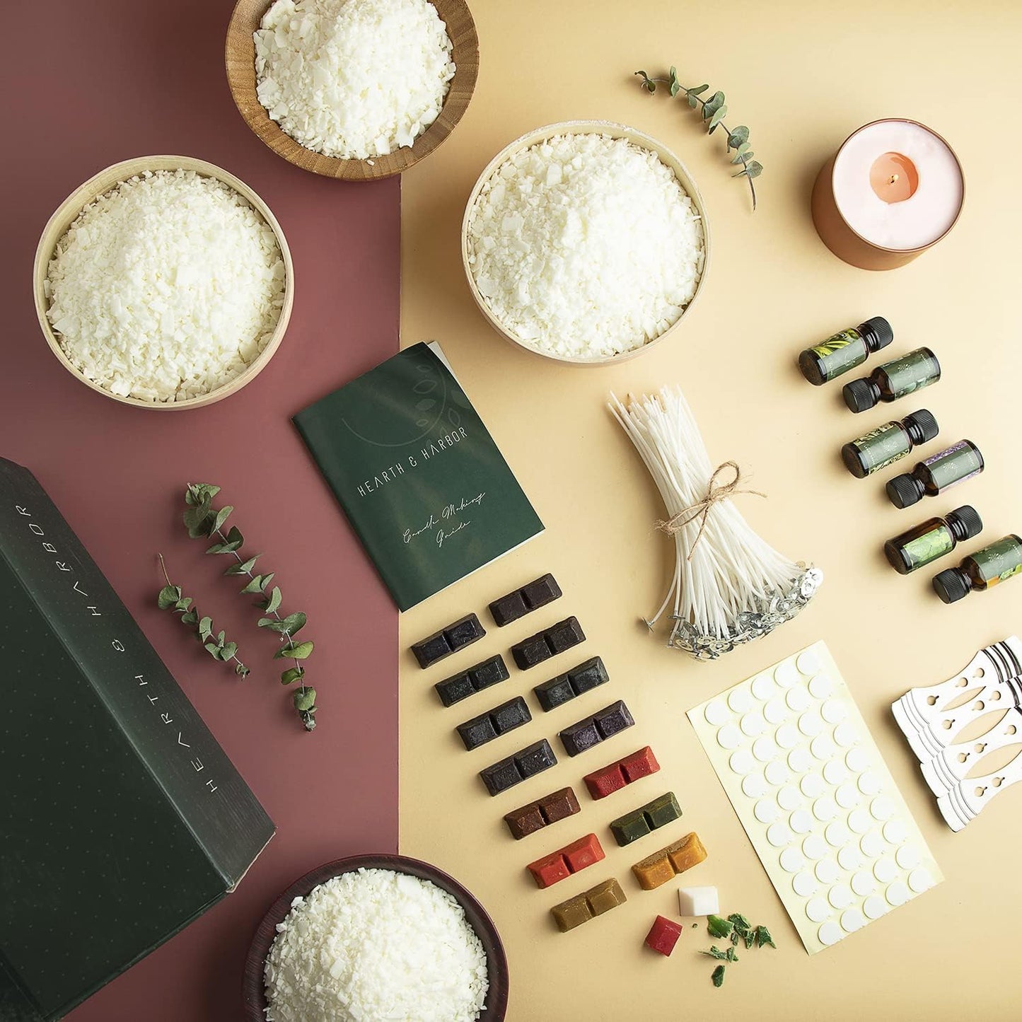 Hearth & Harbor Organic Soy Candle Wax for Candle Making, Premium 10 lbs Natural Candles Making Supplies, Beeswax-Free, Paraffin-Free, Pure Soy Wax Flakes Perfect for Candles, Tealights and Melts