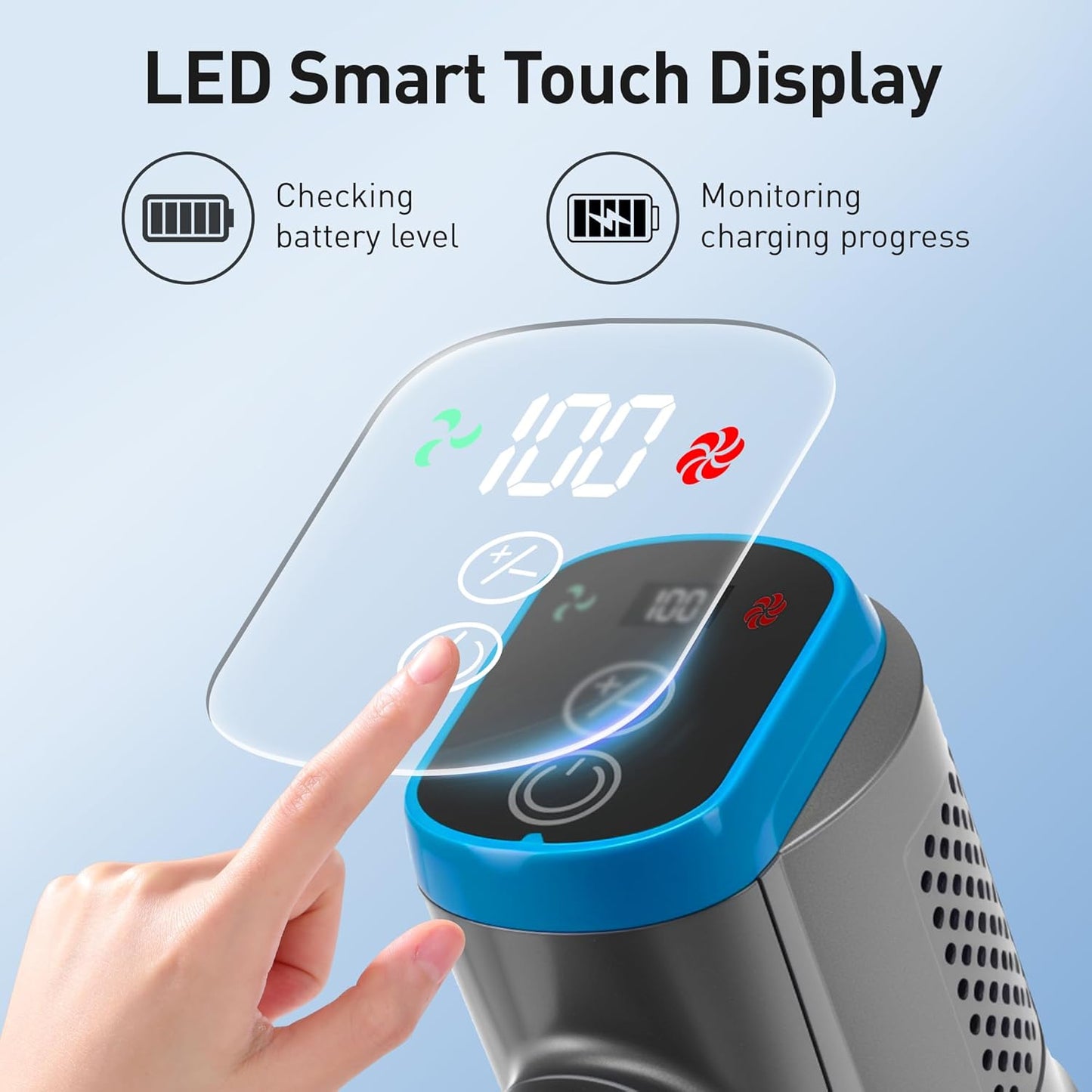 250W 25KPa Suction Cordless Vacuum Cleaner, 6-in-1 Lightweight Stick Vacuum with LED Display & Detachable Battery, 45 Mins Runtime for Hard Floor, Carpet, Pet Hair, Car Cleaning