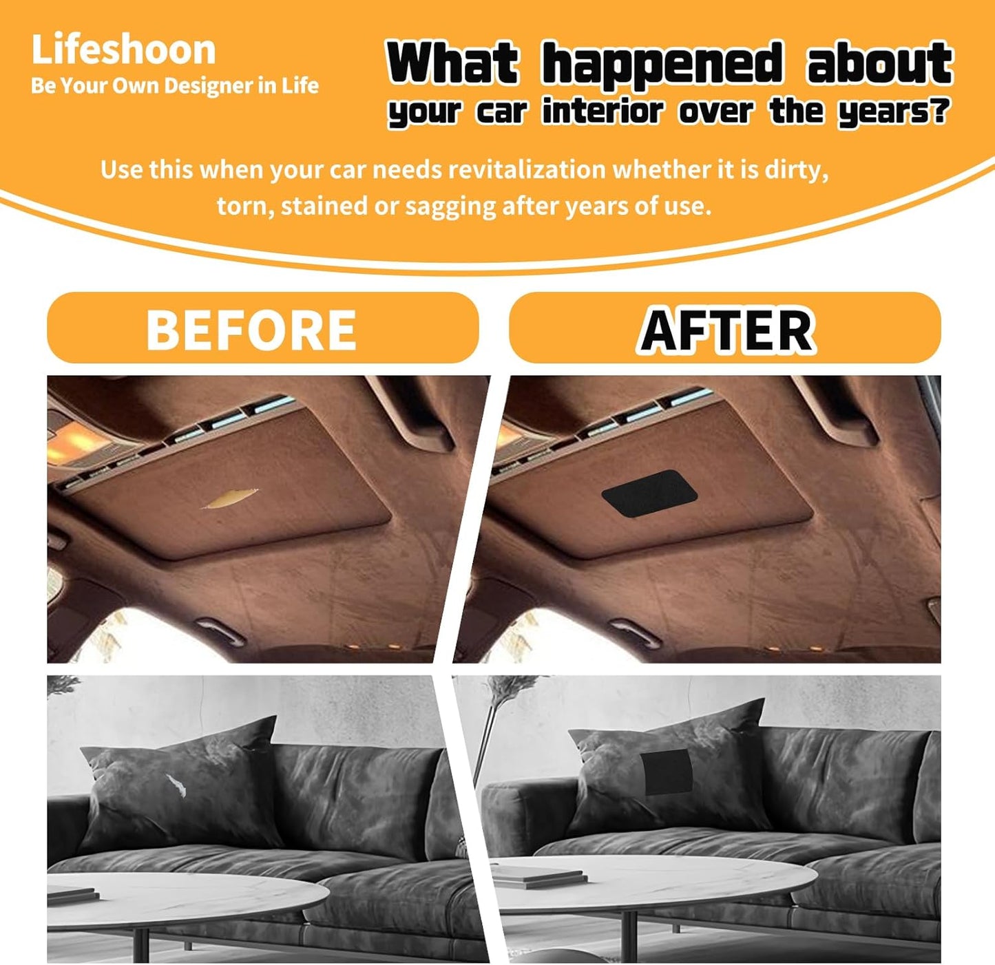 Fabric Repair Patches, 17X79 Inch Self-Adhesive Suede Patches Tape Durable, DIY Large Fabric Repair for Sofa, Couches, Furniture, Chair, Clothing （17X79 Inch, Dark Grey）