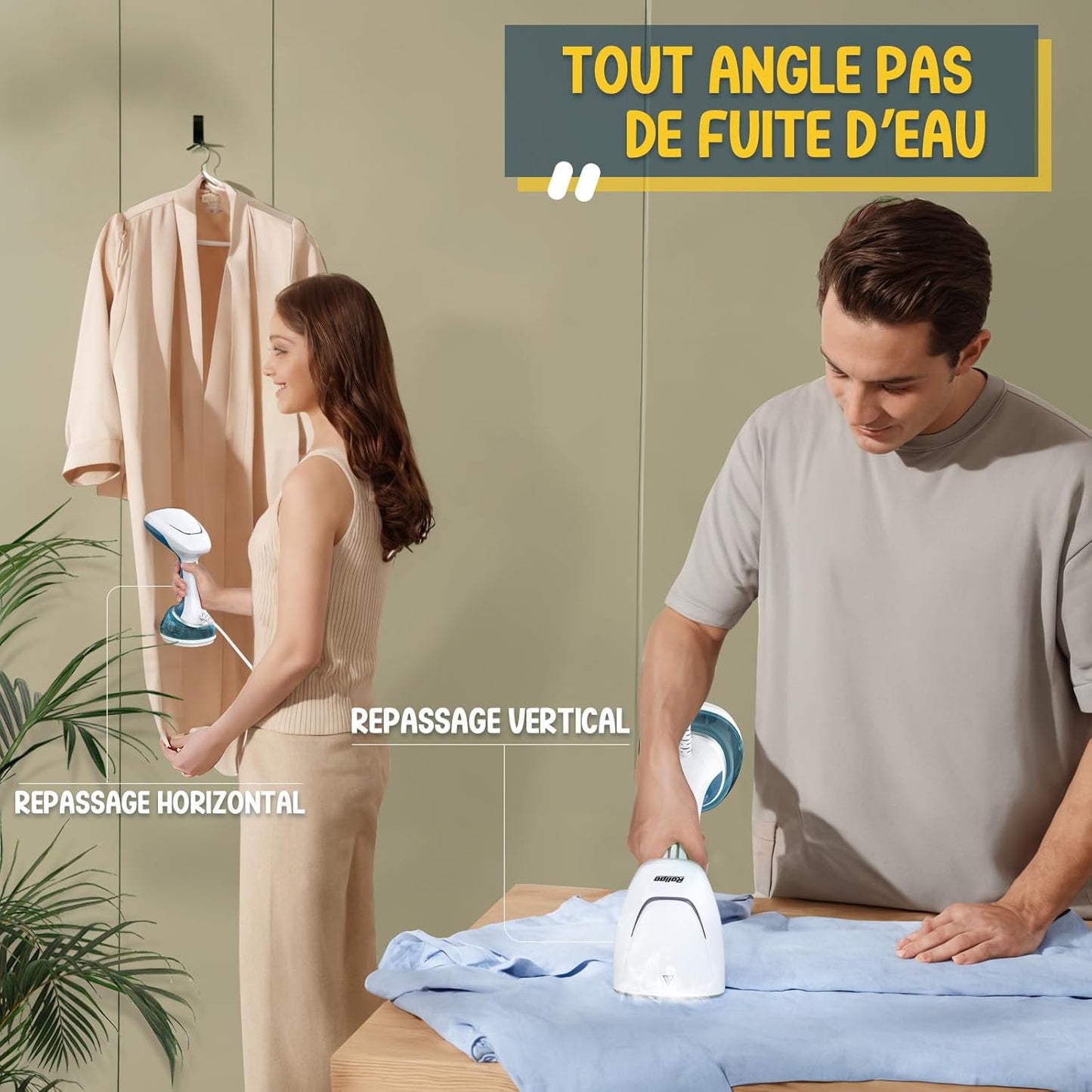 Handheld Steamer for Clothes 1200W, Clothes Steamer with Large 360ml Water Tank, Fast Wrinkle Remover Portable Garment Steamer, Ideal for Home, Office, Travel, Blue