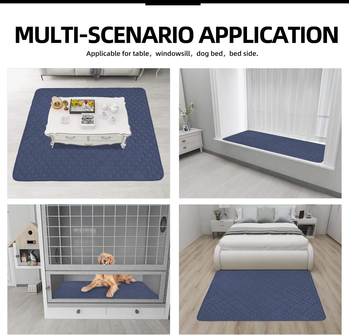 Easy-Going Sectional Couch Covers for Dogs L Shape Sofa Cover Reversible Sofa Slipcover Chaise Lounge Cover Furniture Protector Cover for Pets Dog Cat (42 x 68 inches, DarkBlue/DarkBlue)