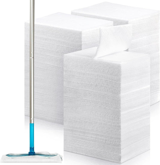 Hoolerry 300 Count Dry Sweeping Cloths Dry Mop Refills Sweeper Dusting Cloths Disposable Duster Refills Floor Mop Pads, 11.81 x 8.66 inch