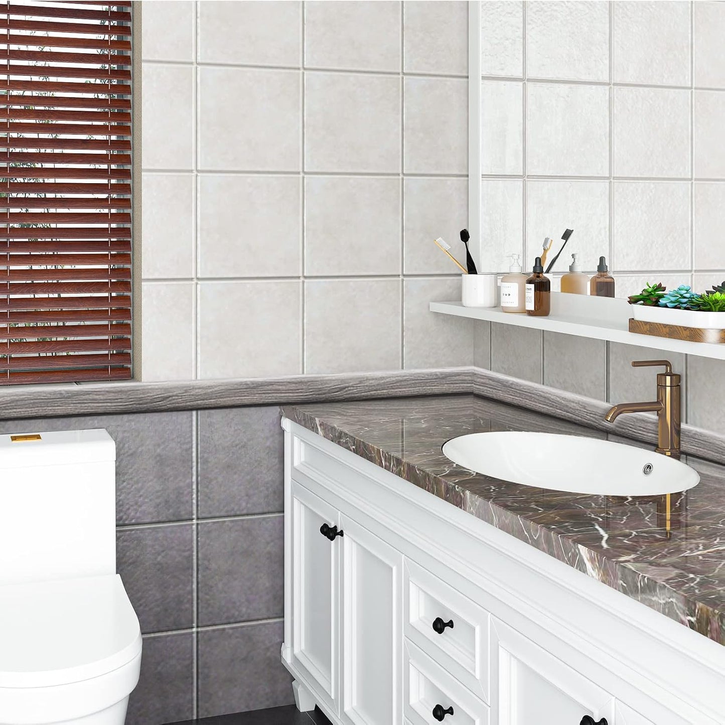 Art3d Self Adhesive Vinyl Floor Transition Strip, Laminate Floor Strip Floor Flat Divider Strip for Joining Floor Gaps,Carpet Threshold, Floor Tiles（4 FT, 1.57in, Gray）