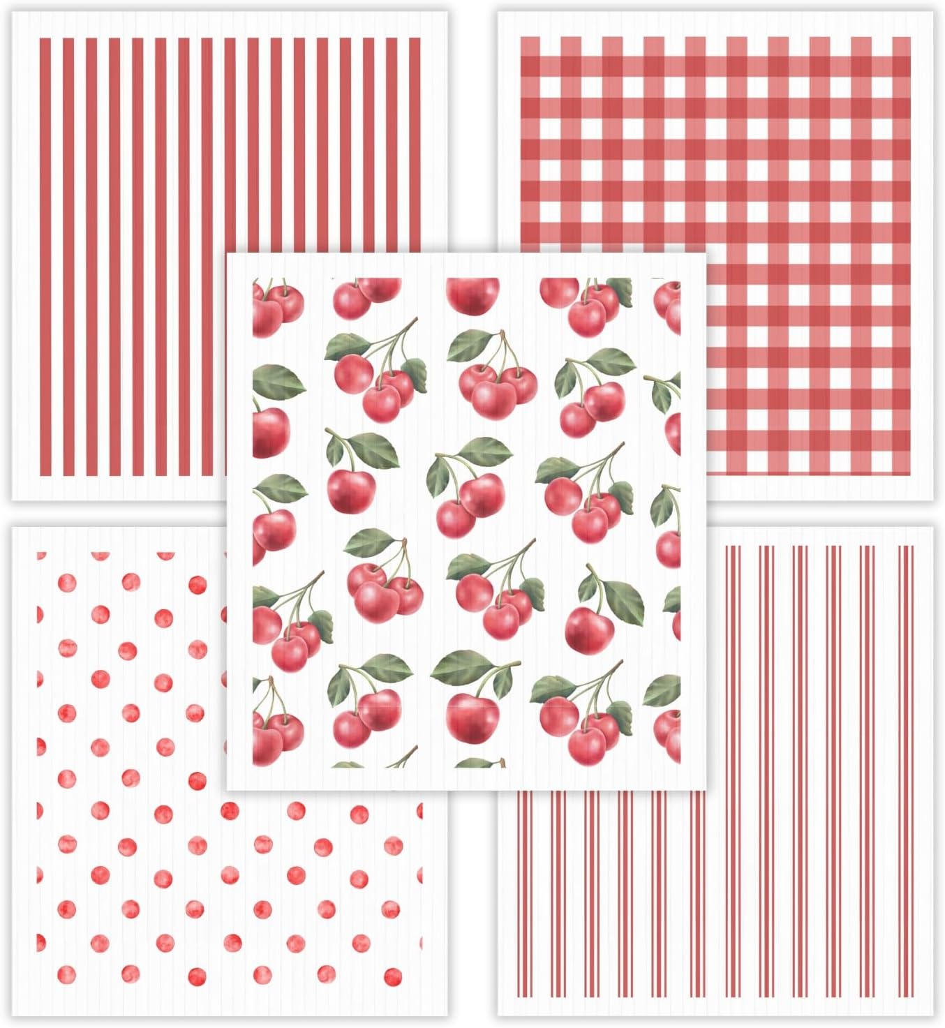 HALL & PERRY Swedish Dishcloths for Kitchen, 5-Pack, Reusable Cellulose Sponge Cloths for Kitchen & Cleaning – Eco-Friendly, Ultra-Absorbent, Quick-Drying (Cherry Red)