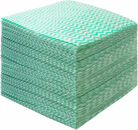 JEBBLAS 100Pack Reusable Cleaning Cloths 11.8‘’x11.8‘’ Handi Wipes Reusable Cloths Dry Cleaning Cloths Dish Towel Dish Cloths for Kitchen, Green