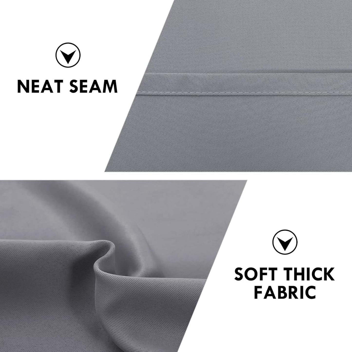 DWCN Blackout Curtains for Bedroom – Thermal Insulated Energy Saving Drapes for Living Room, Grey, W 38 x L 84 Inch, Set of 2 Rod Pocket Curtain Panels