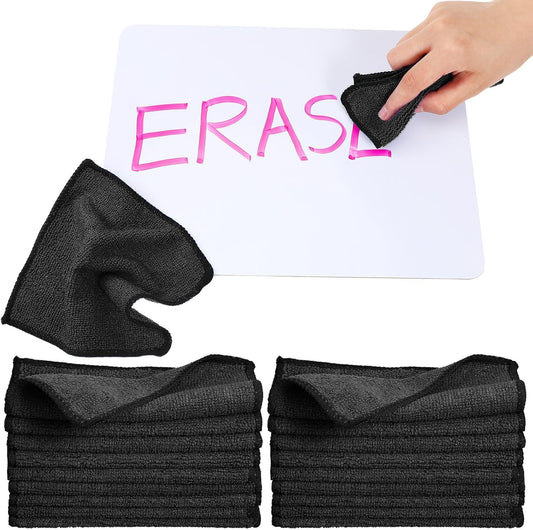 Tanlade Microfiber Cleaning Cloth 6"x6" Cleaning Rags Reasonable Kitchen Towels Microfiber Towels Cars Wash Dry Erase Cloth(Black,50 Pcs)