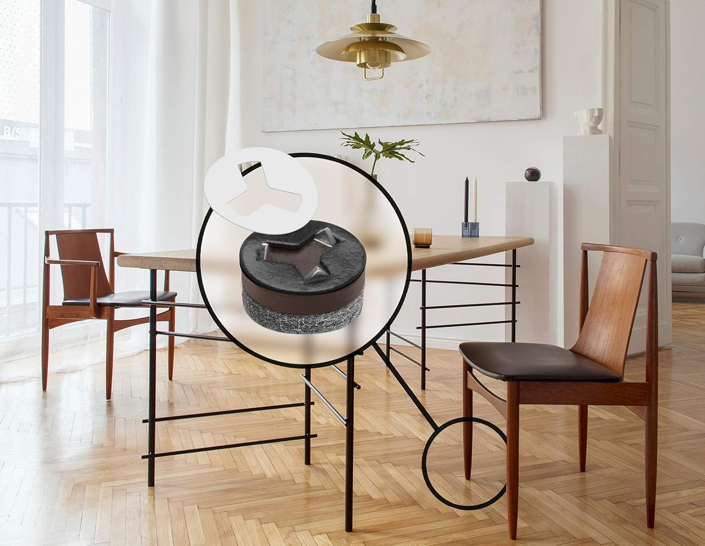 GorillaFelt CB240 Chair Leg Floor Protectors/Felt Glides (Set of 8) Tap On Felt Furniture Pads Guaranteed to Stay On, 3/4 Inch Round Sliders