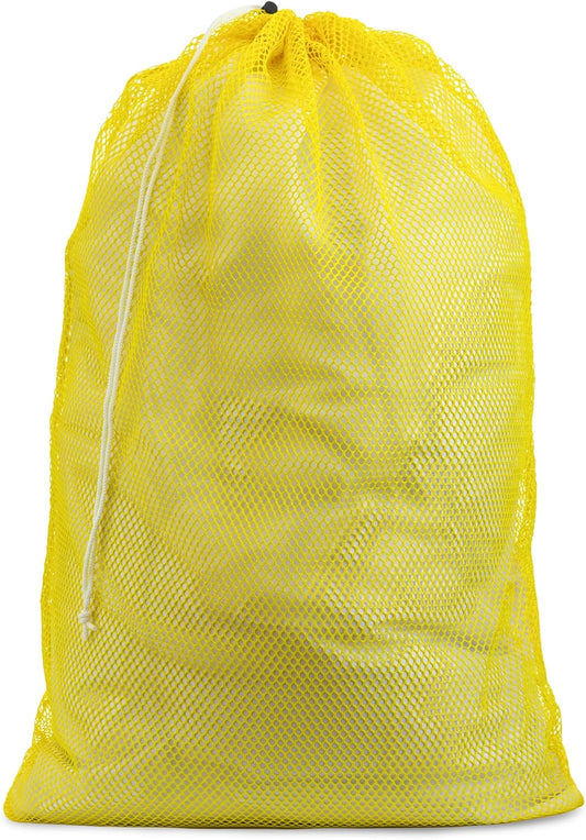 Handy Laundry Mesh XL Laundry Bag - Durable, Machine Washable with Secure Drawstring Closure - Perfect for College Dorms, Laundromats, Apartments (Yellow, Large 24" x 36")