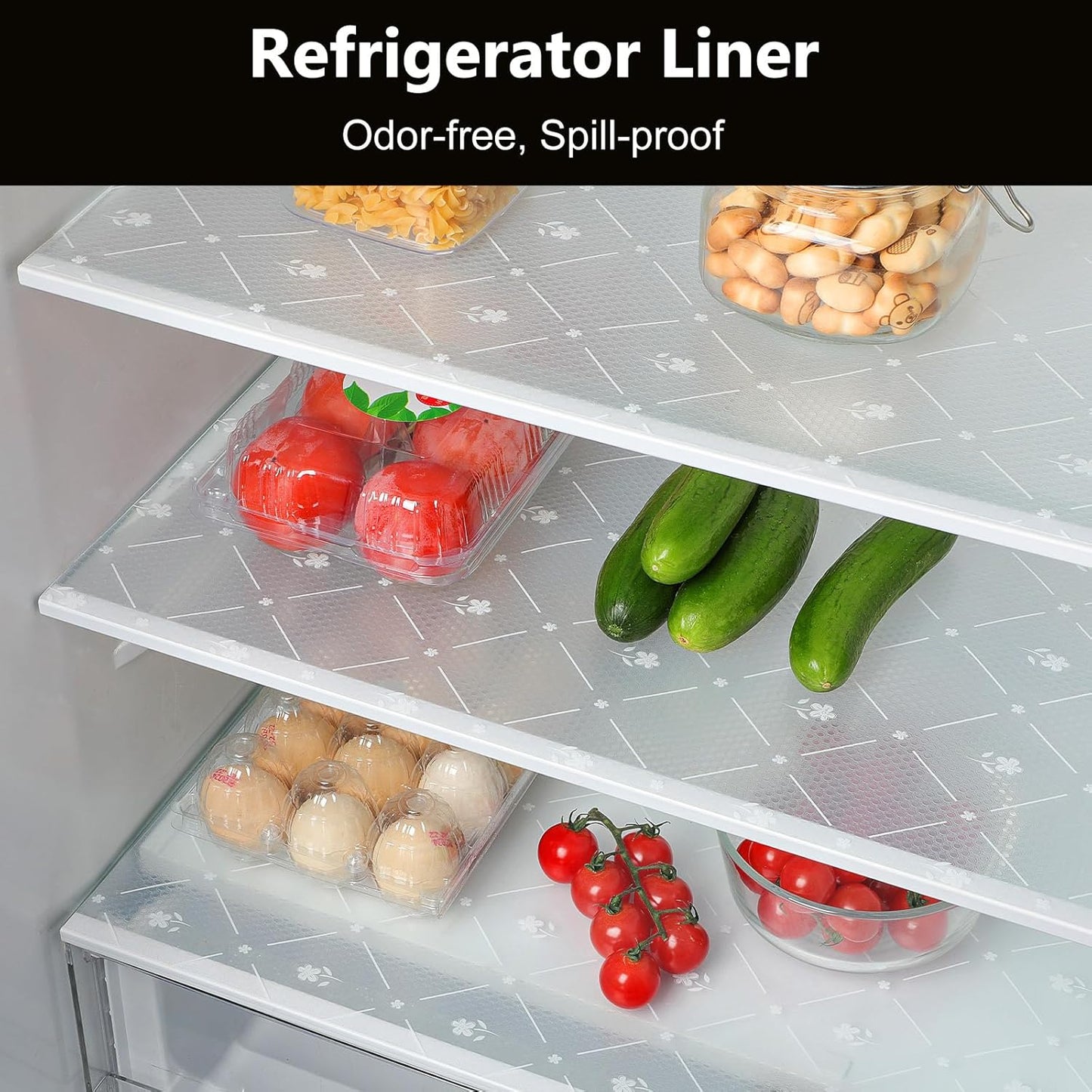 INNOLITES Shelf Liners for Kitchen Cabinets, Non Adhesive Drawer Cabinet Liner, Waterproof Oil-Proof Non-Slip Shelf Liner for Kitchen Pantry Refrigerator 17.7" x 197"