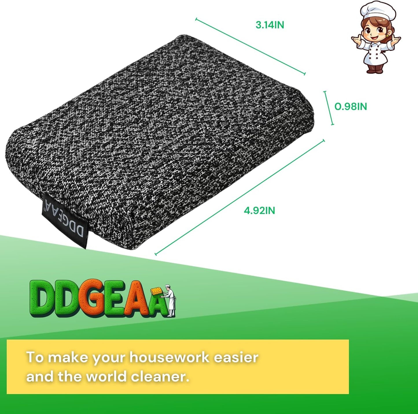 Heavy - Duty Kitchen Sponge - 20 Times More Durable, Scratch Free, Suitable for Non Stick Cookware Cut Resistant, Multi - Purpose Cleaning Supplies for Home, Bathroom (2 Pack Grey)