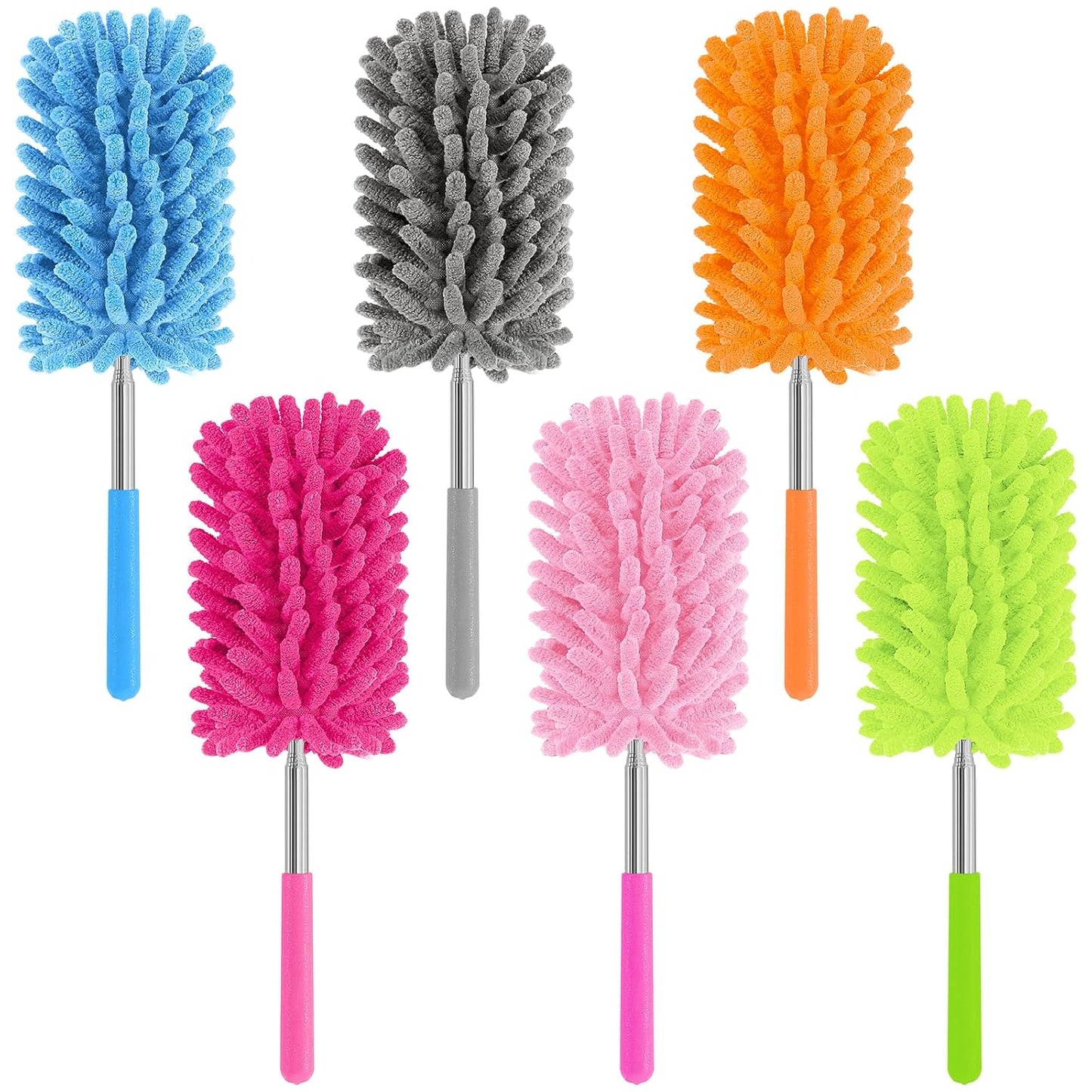 Mini Duster for Cleaning, 360° Bendable Hand Dusters with Extension Pole, Washable Small Duster for Car Interior, Office, Furniture