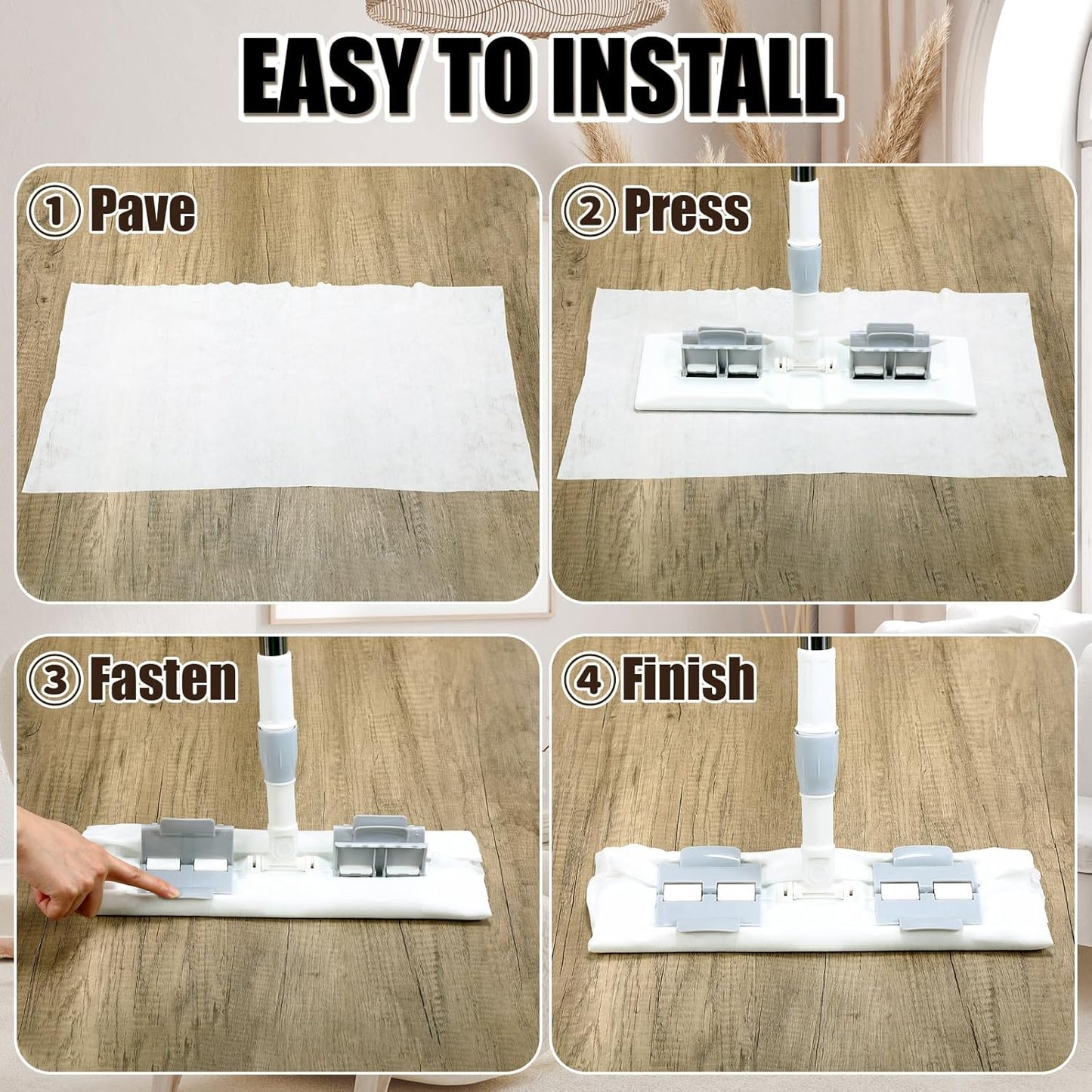 300 Counts Sweeper Wet Mopping Cloths 17.7 x 11.8'' X Large Wet Mop Pads Refills XL Disposable Floor Wipes Duster for Sweeping Scrubbing Cleaning Dry Wood Hardwood Tile