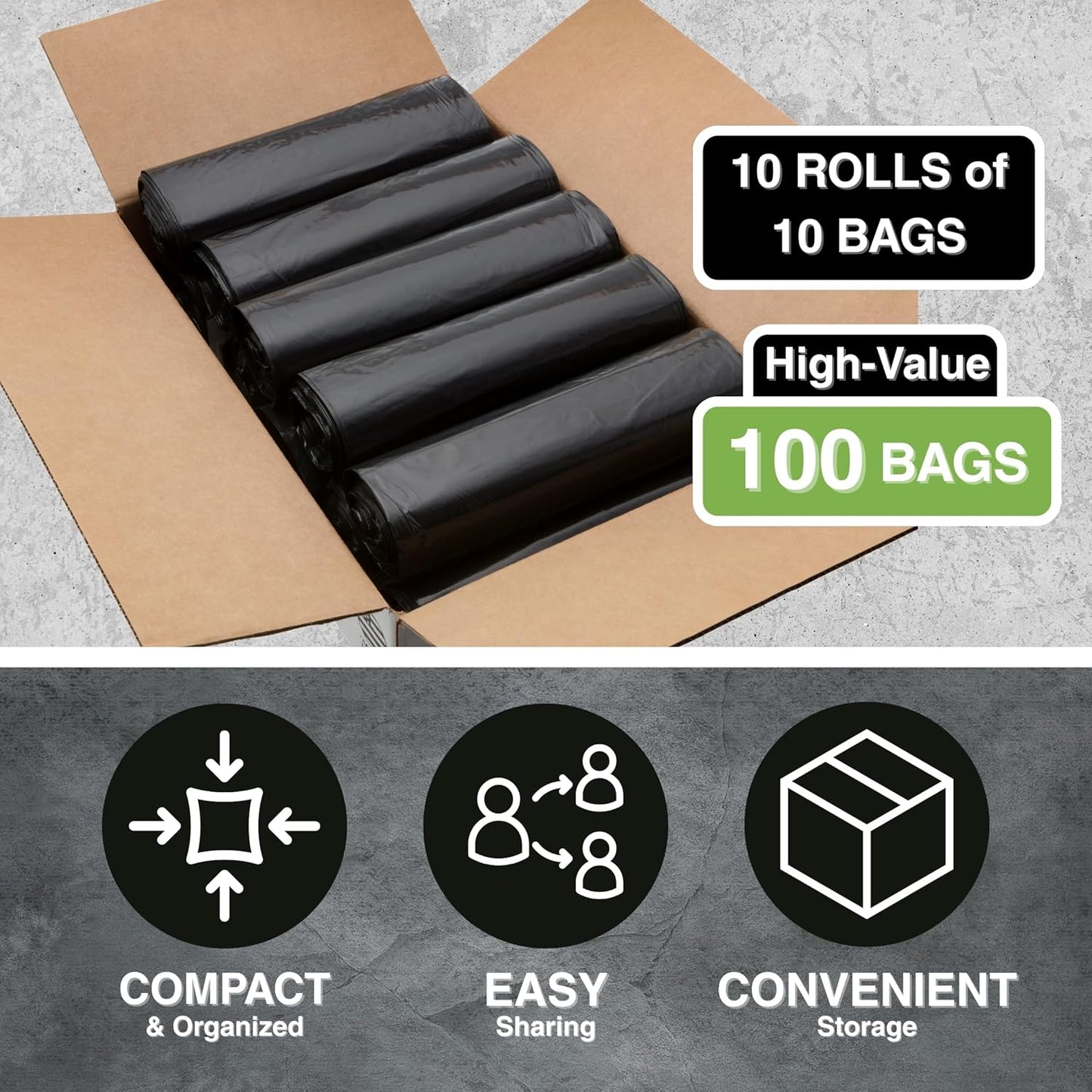 45 Gallon Garbage Trash Bag 40X46" 1.5 Mil Black 100 Count Can Liner Bulk 40 Gallon 41 Gallon 42 Gallon 43 Gallon 44 Gallon Made in USA