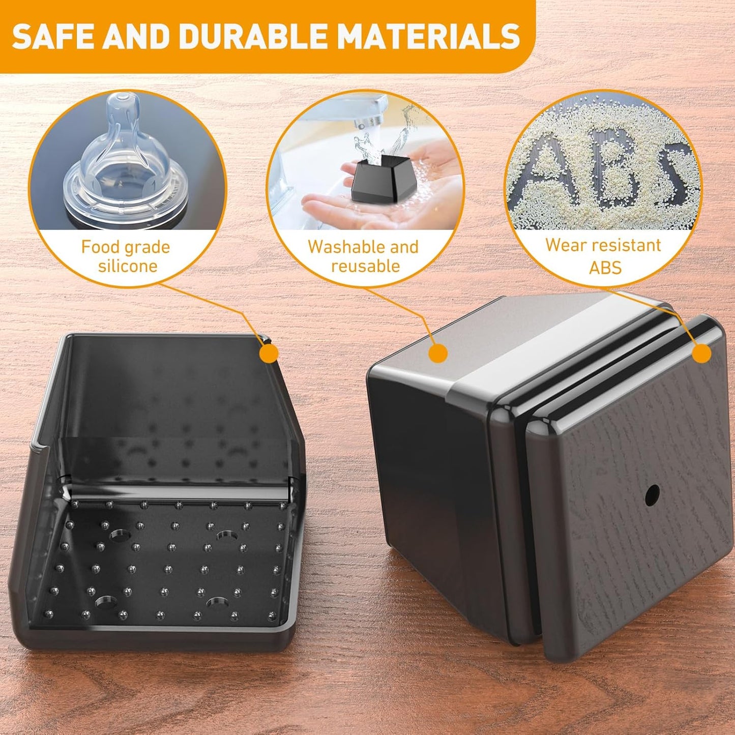 Furniture Sliders,24 PCS Square Chair Leg Sliders for Carpet, Furniture Movers Sliders, Carpet Chairs Furniture Glides, Floor Protectors, Carpet Moving Sliders Easily Move.(Black, Fit:0.67-0.87").