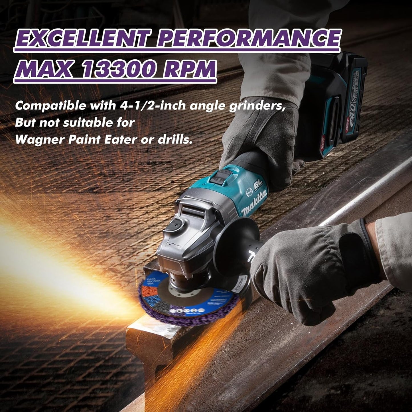 7 Pack Paint Eater Strip Disc Angle Grinder Rust Removal Disc Paint Stripper for Metal Paint Stripper Tool Rust Remover Angle Grinder Attachments Abrasive Wheels & Discs (4-1/2" x 7/8")