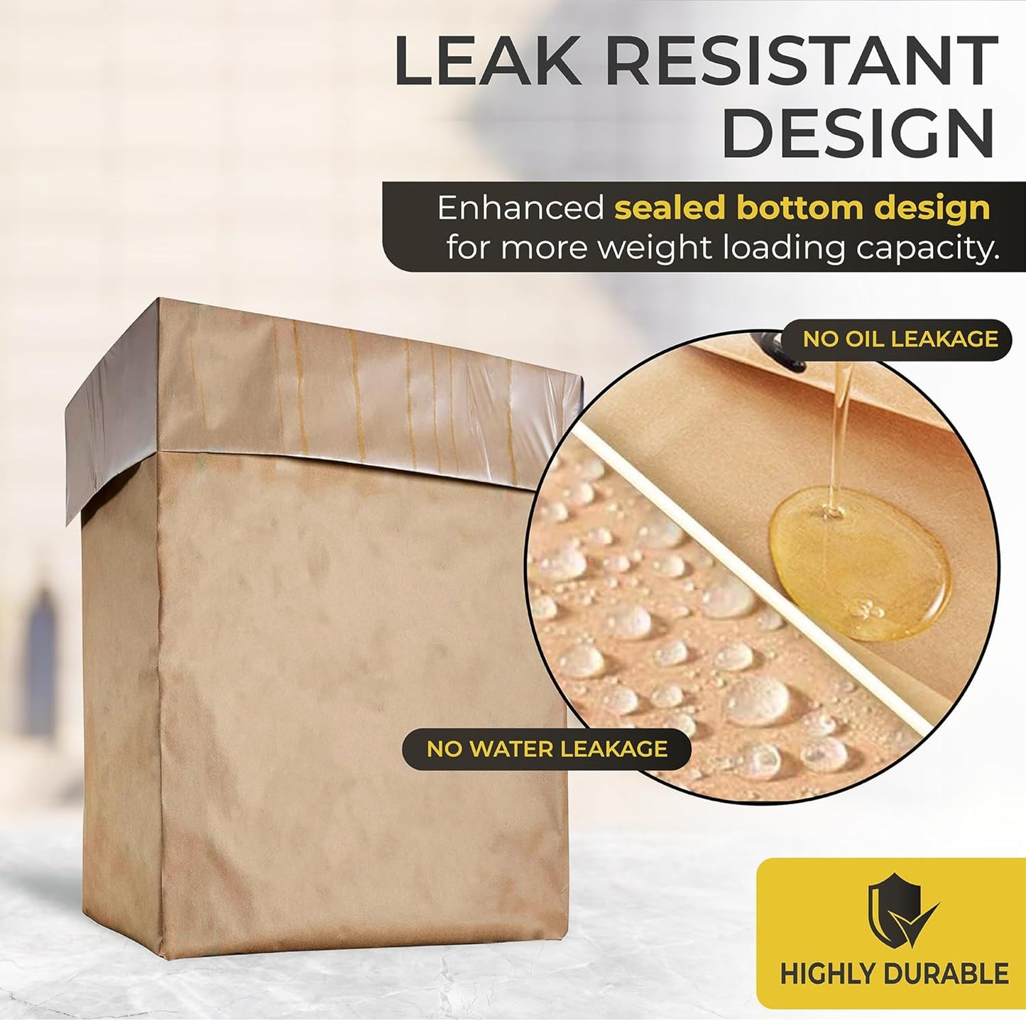 Trash Compactor Bags for Kitchen - 15 PACK - Pre-Cuffed, Super Strong & Heavy Duty Kitchen Trash Bags with Leak Proof Plastic Liner, Fits GE Model Compactors with Rectangular Containers