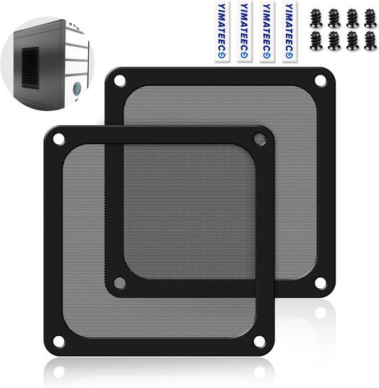 Dust Filter PC 140mm for Computer Cooler Fan/PSU/Routers PVC 50 Mesh, Magnetic Frame PC Fan Dust Mesh PC Cooler Filter Dustproof Computer Fan Grills (PVC, 140 * 140mm, 2pcs, Black)