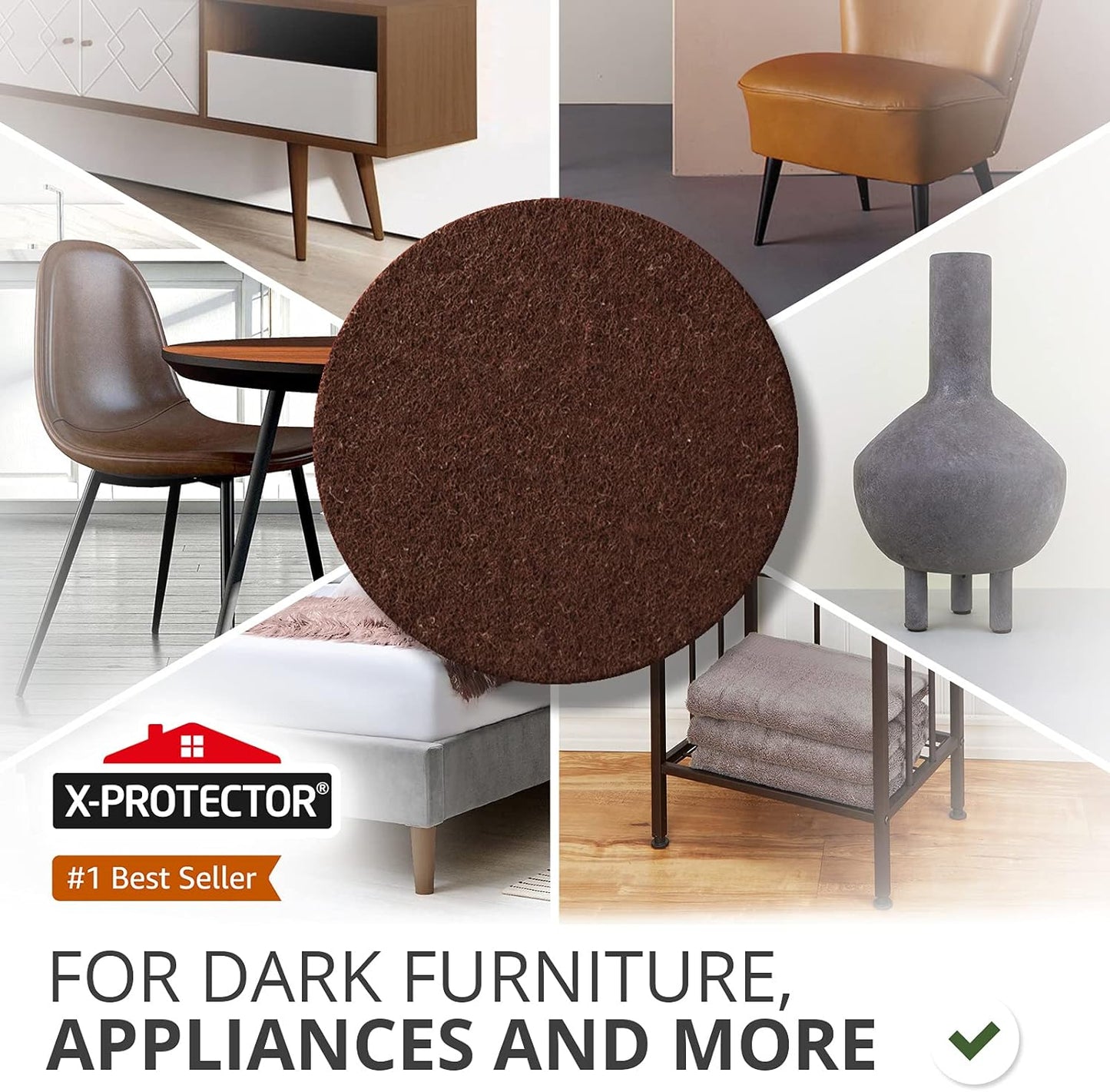 Felt Furniture Pads X-PROTECTOR 235 PCS Premium Furniture Pads - Felt Pads Furniture Feet Best Wood Floor Protectors - Protect Your Hardwood & Laminate Flooring!