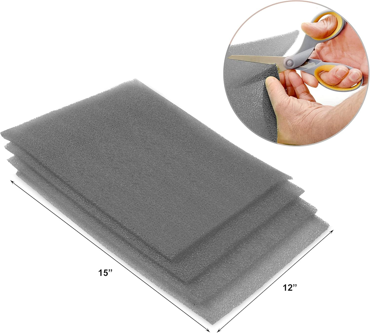 Dualplex® Fruit & Veggie Life Extender Liner for Fridge Refrigerator Drawers, 12x15 Inches (4 Pack) – Extends The Life of Your Produce & Prevents Spoilage (Grey)