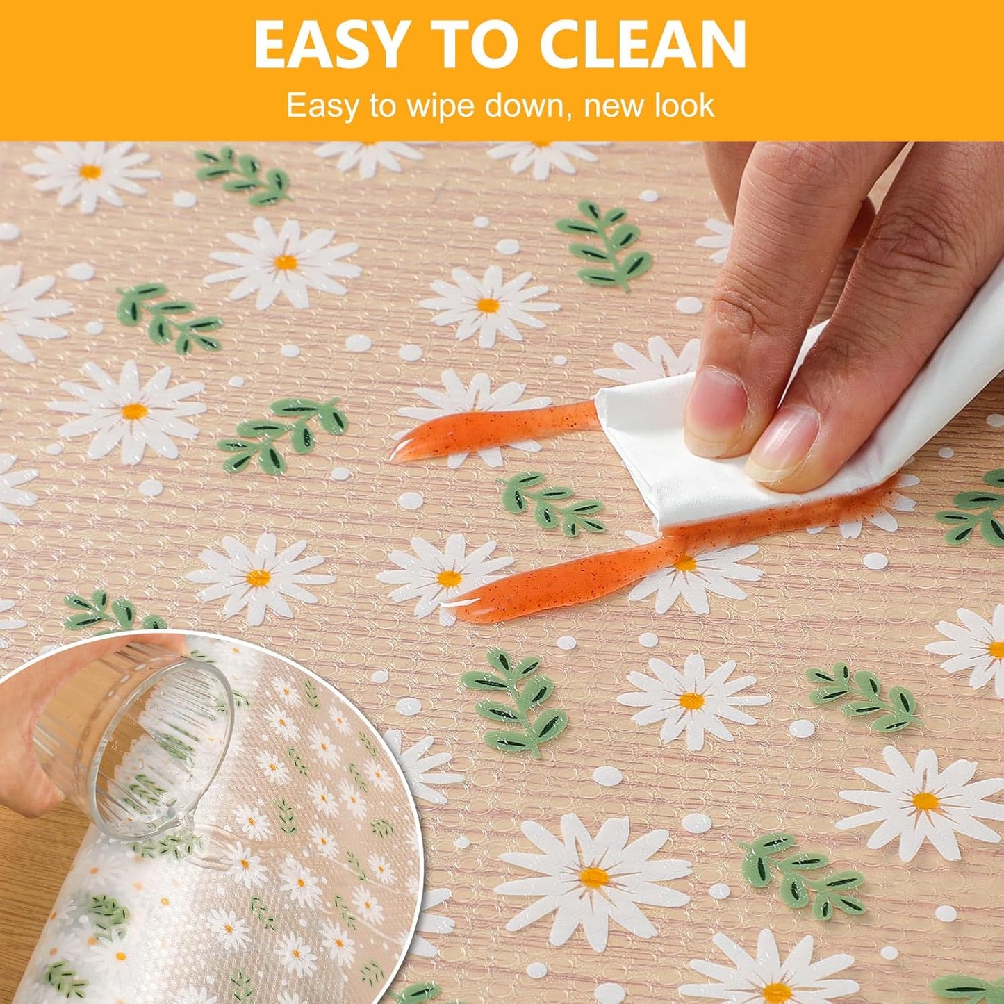 INNOLITES Shelf Liner – Cabinet & Drawer Liner Non-Adhesive – Waterproof Oil-Proof – Durable EVA with Floral for Kitchen Cabinets Refrigerator – BPA-Free, Easy to Cut 17.7" x 197"