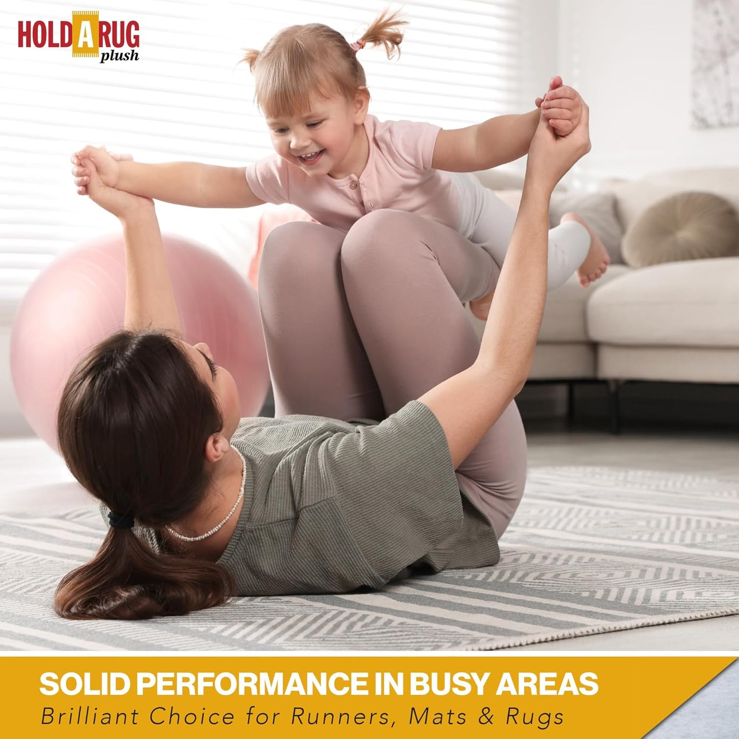 Hold-a-Rug Plush 8' x 11' Nonskid, Nonslip Rug Pad, Reversible Gripper, ¼ Thick, Safe for All Floors and Carpet, Keep Area Rugs Secure