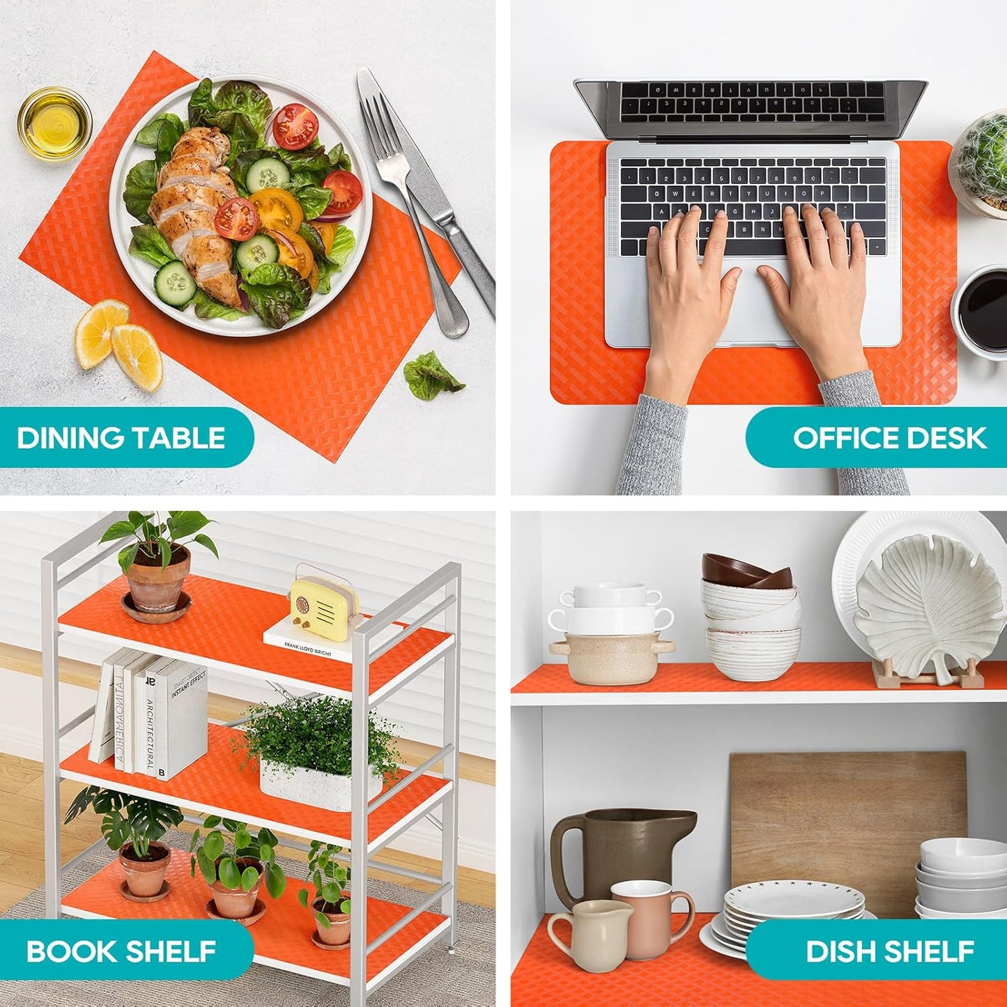 Fridge Liner Shelf Liners for Kitchen Cabinet Refrigerator Liners Waterproof & Oil-Proof Kitchen Cupboard Liner Non Adhesive Drawer Mats EVA Material for Shelves -Red 11.8 x 59 Inches