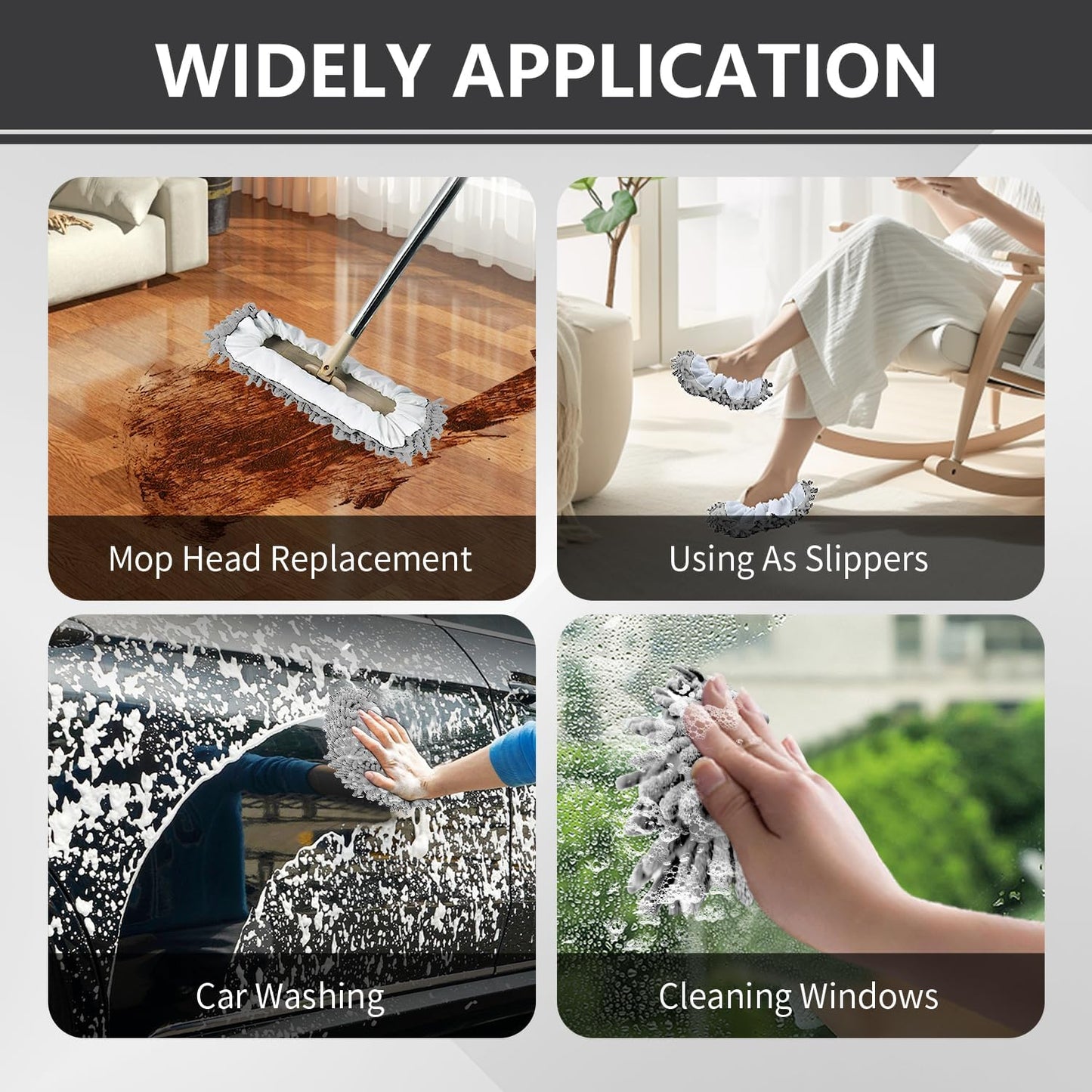 Mop Slippers Socks Floor Cleaning,Microfiber Shoe Covers dust Washable Reusable for Woman Man House Kitchen