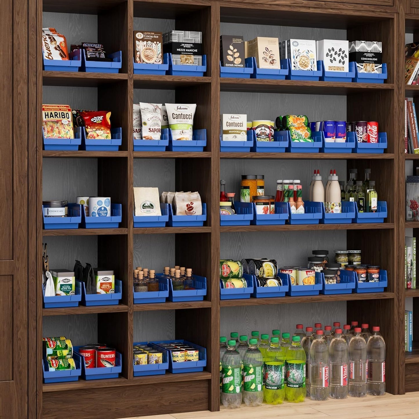 Akro-Mils 30130 Plastic Shelf Bins, Heavy Duty Storage Bins for Garage, Closet, and Drawer Organization, 12-Inch x 6-1/2-Inch x 4-Inch, Yellow, 12-Pack