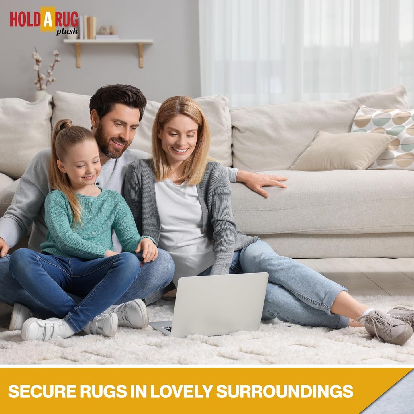 Hold-a-Rug Plush 2'6 x 10' Nonskid, Nonslip Rug Pad, Reversible Gripper, ¼ Thick, Safe for All Floors and Carpet, Keep Area Rugs Secure