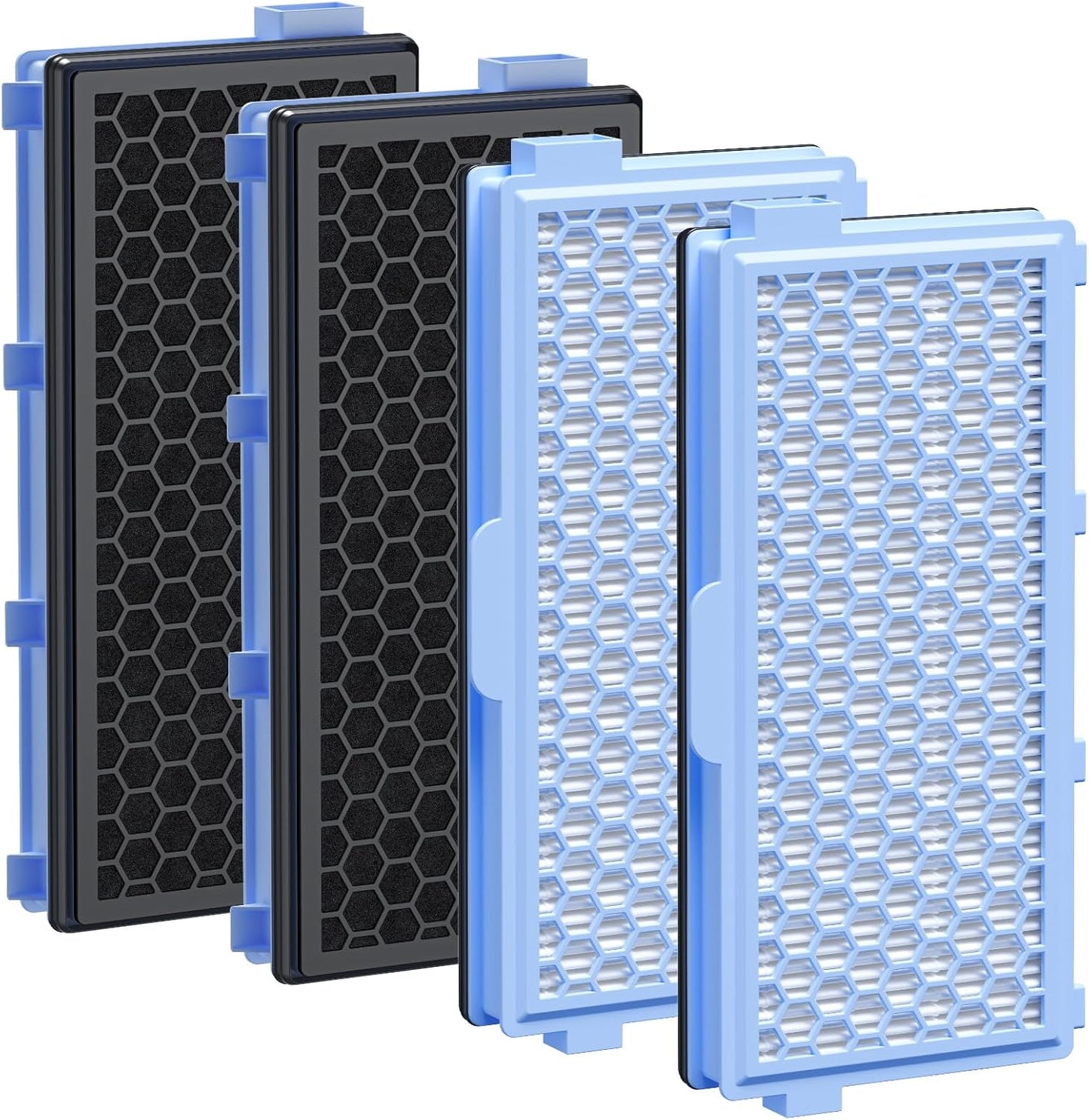 4 Pack SF-HA 50 HEPA Filters Compatible with Miele Compact C1 & C2, Complete C2 & C3, S8340, S4, S5, S6, S8, S4000–S8999 Series Vacuum Cleaners, NOT for SF-HA30, Classic C1 or Complete C1 Series