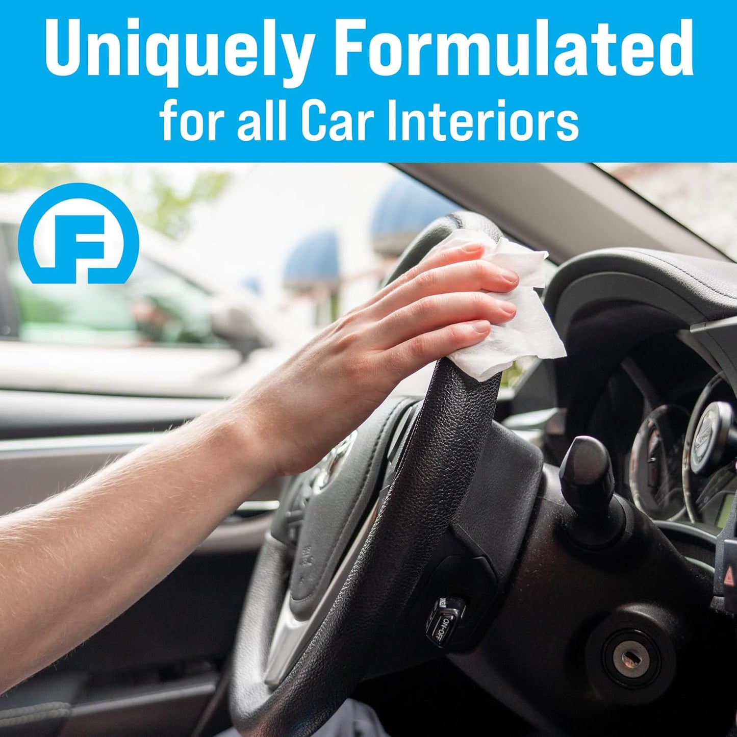 Fortress Car Interior Wipes with Microfiber Cloth (25 ct, Pack of 63) for Car Interior Cleaning, Dashboard, Seats, Detailing, and Steering Wheel [Travel Size] Skin-Safe Car Interior Cleaner Supplies