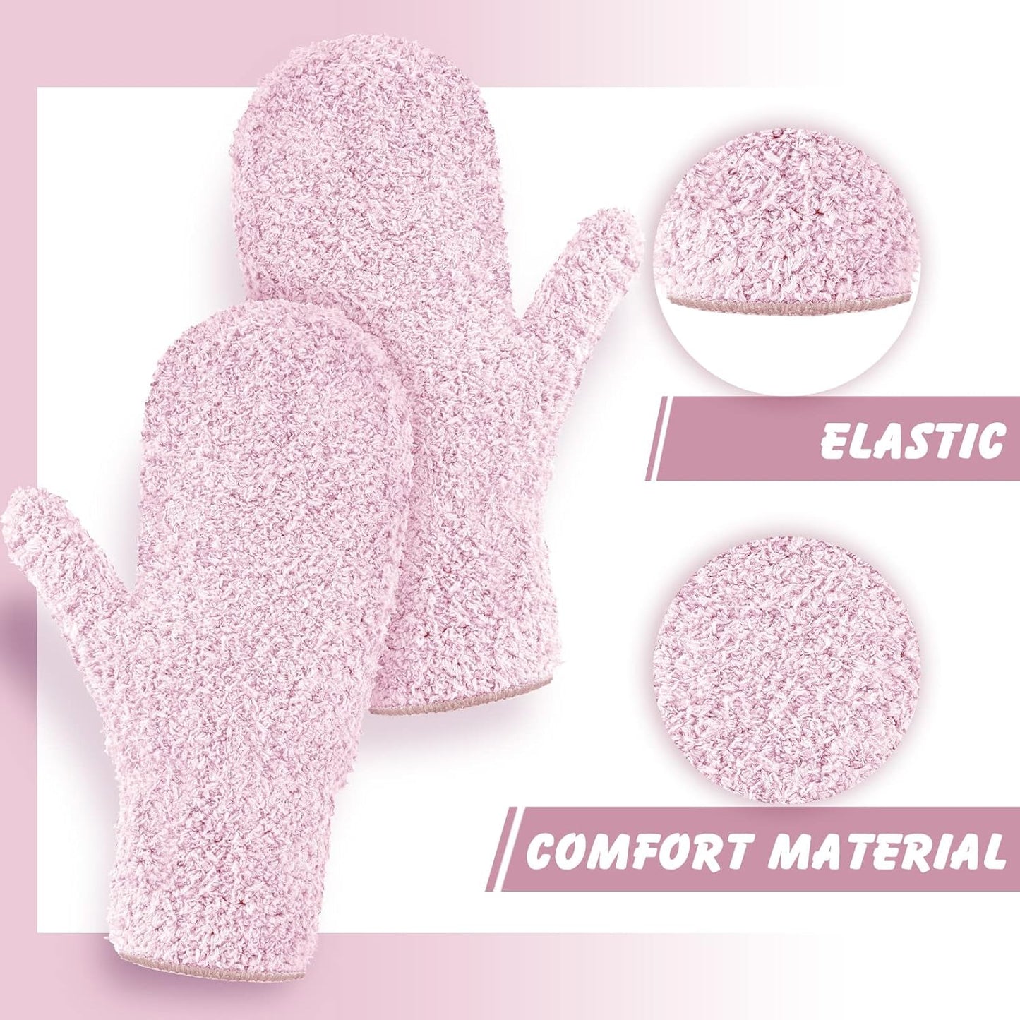 Bencailor 4 Pair Microfiber Dusting Mittens Reusable Women Cleaning Mittens with Thumb for Kitchen