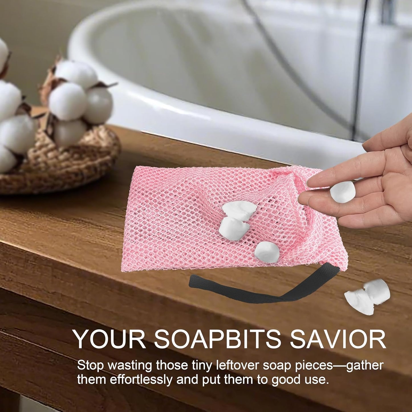 2 Pack Soap Bag Deep Roughness,Bar Soap Pouch Saver Pocket,Body Scrubber Shower Sponge Loofah,Exfoliating Bath Sponge (Pink)