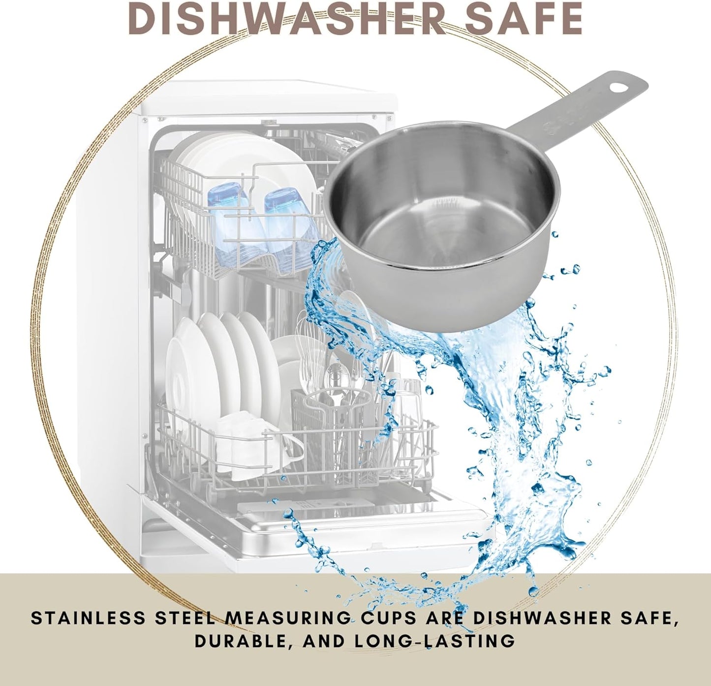 1/3 Cup Stainless Steel Measuring Cup | Sturdy Metal 80 ml | 80 cc | 3 oz | Single Cup for Wet and Dry Ingredients | Great for use as 1/3 Cup Dog Food Scoop - 12 PK