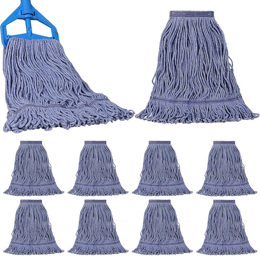 JERIA 8 Pack Heavy Duty Mop Head Replacements,String Mop Head for Commercial,Used for Home,Office and Kitchen,Washable,Reusable Mop